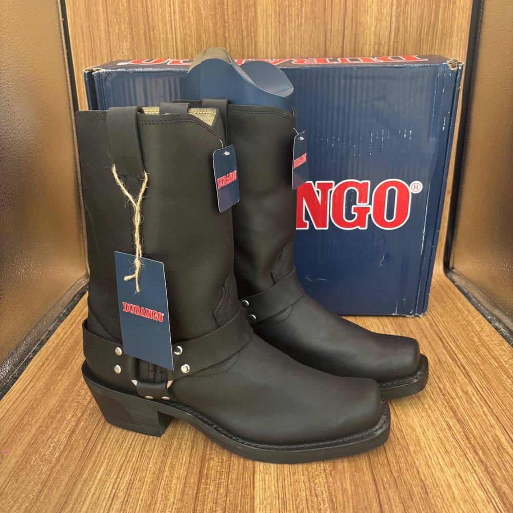 Durango Harness Boot Womens 10M Black Leather RD510 Slip Resistant Biker Moto